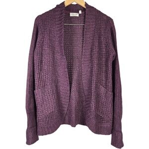 RD Style Montoya Open Long Sleeve Cardigan Dark Purple XS NWOT